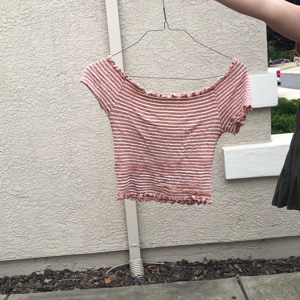Pink striped crop
